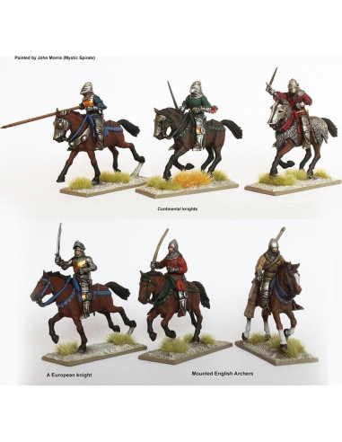 Caballeros Montados de Agincourt Perry Miniatures 28mm - 12 Figuras