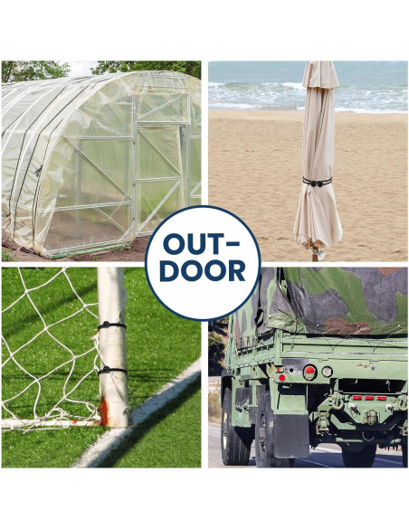 100 Cuerdas Bungee Negras 4" Wowangce Alta Resistencia