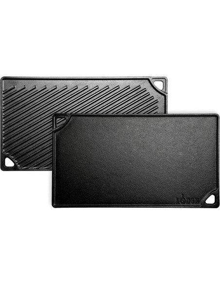 Parrilla Plancha Reversible Lodge LDP3 24.1x42.5cm + Raspadores