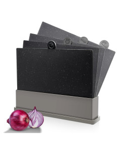 Juego de Tablas de Cortar MASTERTOP Grises - 4 Piezas Antideslizantes