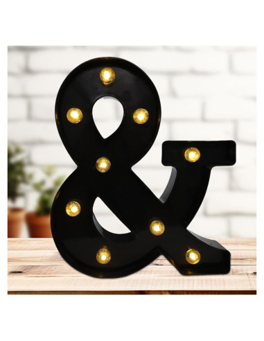 Letras Iluminadas LED Hirbisnis Negras para Decoración de Fiesta