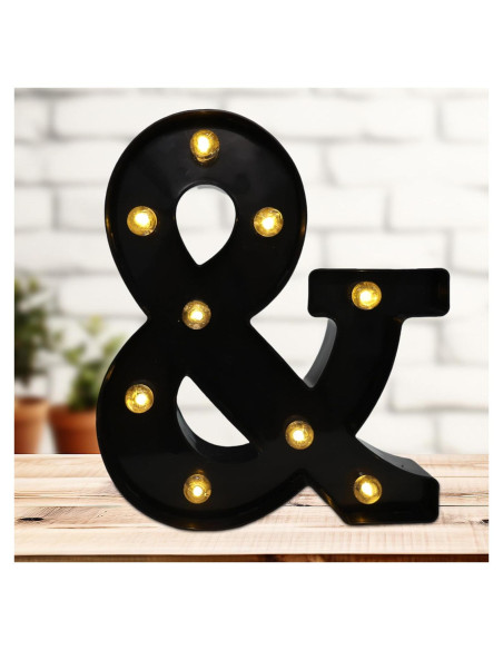 Letras Iluminadas LED Hirbisnis Negras para Decoración de Fiesta