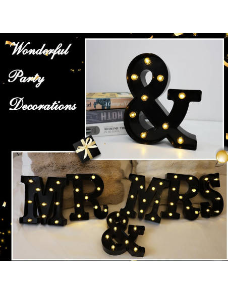 Letras Iluminadas LED Hirbisnis Negras para Decoración de Fiesta
