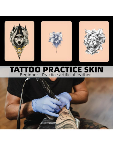 Kit de Práctica de Tatuajes Pmuul - 21 Piezas, Piel Falsa y Transferencia