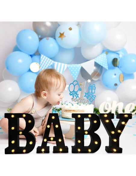 Letras Iluminadas LED Hirbisnis Negras para Decoración de Fiesta