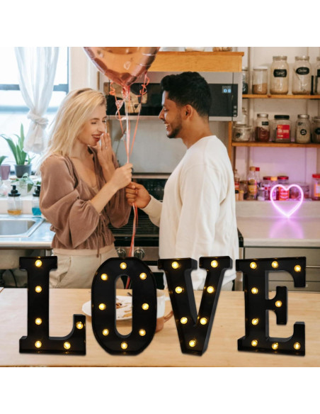 Letras Iluminadas LED Hirbisnis Negras para Decoración de Fiesta