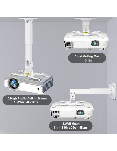 Soporte de Proyector 2-Be-Best Ajustable 40-60cm Blanco