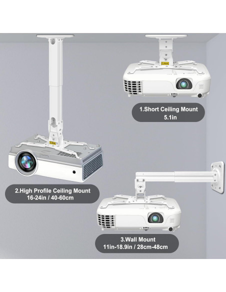 Soporte de Proyector 2-Be-Best Ajustable 40-60cm Blanco