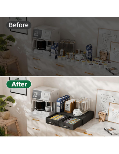 Organizador de Cajón para K Cups Simple Trending Negro 30 Cápsulas