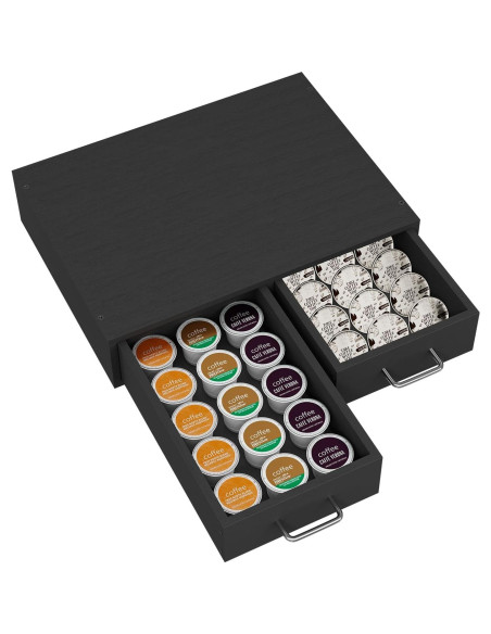 Organizador de Cajón para K Cups Simple Trending Negro 30 Cápsulas