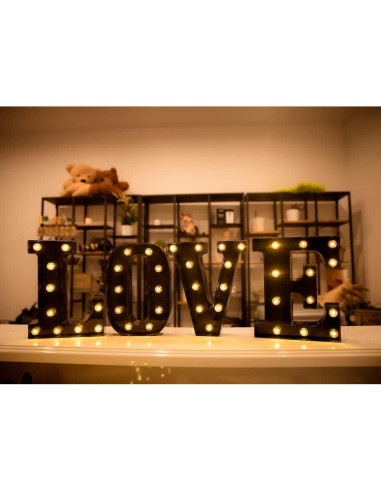 Luz LED Letras Foaky S 22 cm para Decoración de Eventos