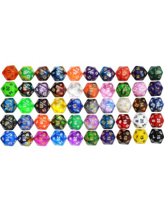 Paquete de 50 Dados D20 Acrílicos SmartDealsPro con Bolsa 2