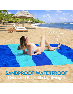 BYDOLL Manta de Playa Impermeable 2.13m x 2.13m para 1-5 Adultos 2