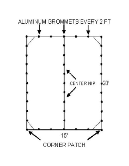 Lona Ignífuga Kotap 15x20 Pies Blanca FR-1520 para Construcción