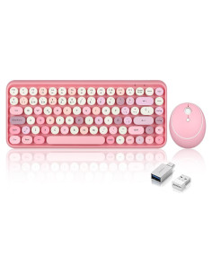 Set de Teclado y Ratón Inalámbrico Perixx PERIDUO-713 Rosa