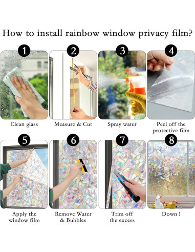 Película de Privacidad Estática Myscheri 3D 60x300 cm UV