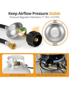 Regulador de Manguera de Propano Jakivew 3FT con Medidor 2