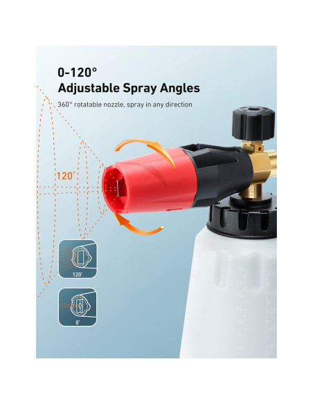 Cannon de Espuma AstroAI 1L con 5 Boquillas Ajustables