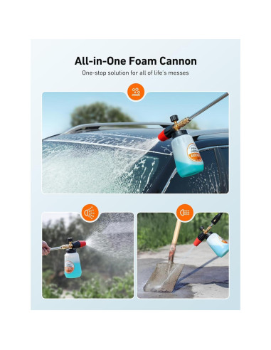 Cannon de Espuma AstroAI 1L con 5 Boquillas Ajustables