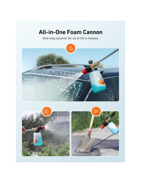 Cannon de Espuma AstroAI 1L con 5 Boquillas Ajustables