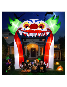 Arco Inflable de Payaso Halloween Kalolary 3.66m con Luces LED