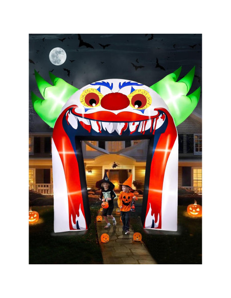 Arco Inflable de Payaso Halloween Kalolary 3.66m con Luces LED