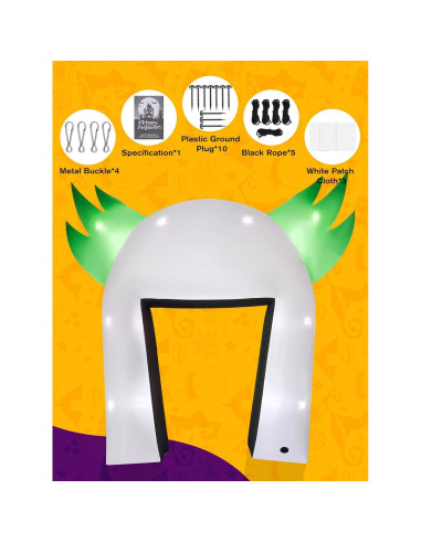 Arco Inflable de Payaso Halloween Kalolary 3.66m con Luces LED