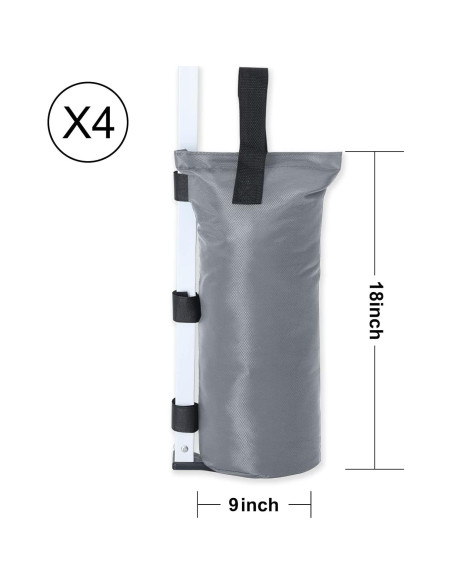 Bolsa de Arena COOSHADE 4 Piezas 50.8 kg Gris para Carpa