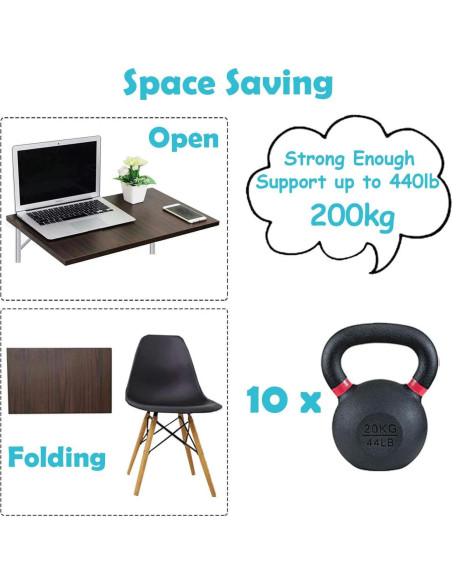 Soportes Plegables de Acero CUZURLUV 20.32 cm Carga 99.79 kg