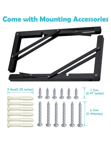 Soportes Plegables de Acero CUZURLUV 20.32 cm Carga 99.79 kg