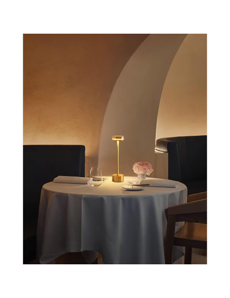 Juego de 2 Lámparas de Mesa LED Inalámbricas Doradas