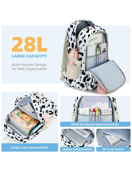 Set de Mochilas Hidds para Niñas 3 PCS con Caja de Almuerzo