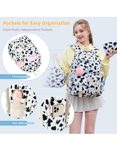 Set de Mochilas Hidds para Niñas 3 PCS con Caja de Almuerzo