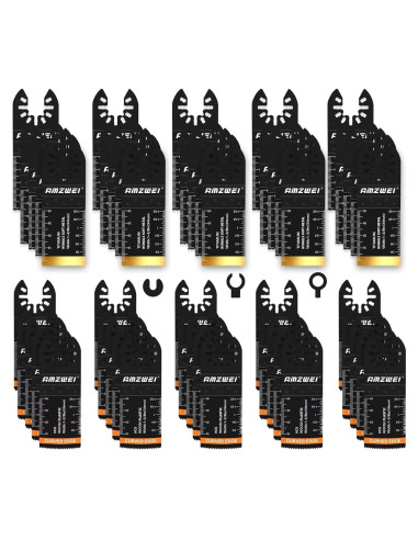 Juego de 50 Hojas Oscilantes AMZWEI para Metal y Madera