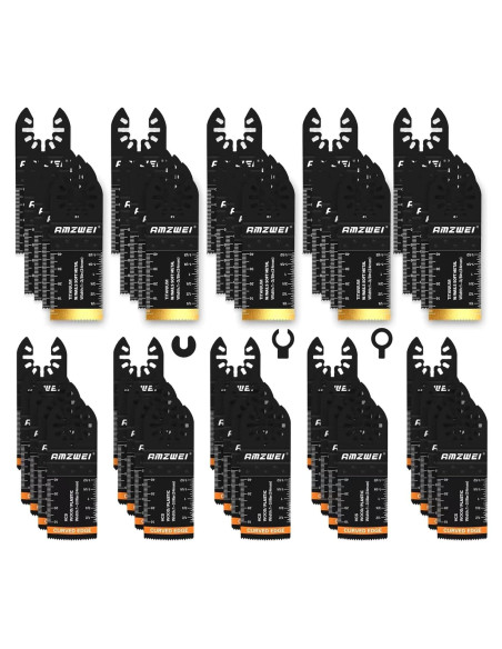 Juego de 50 Hojas Oscilantes AMZWEI para Metal y Madera