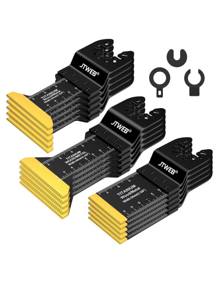 JTWEB 15PCS Cuchillas Oscilantes Titanio para Multitool