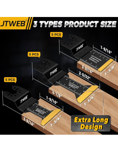 JTWEB 15PCS Cuchillas Oscilantes Titanio para Multitool