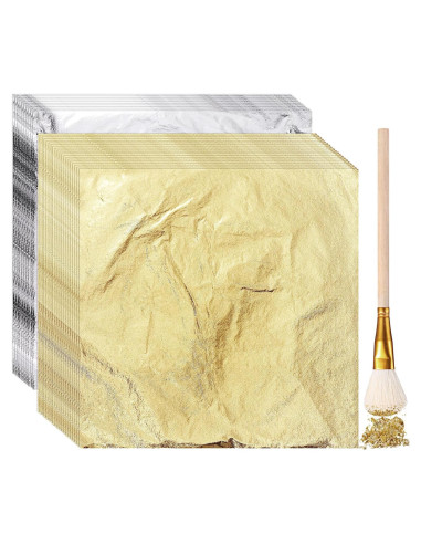 Cunhill Hojas de Folio Dorado 150 Unidades 14x14 cm Manualidades