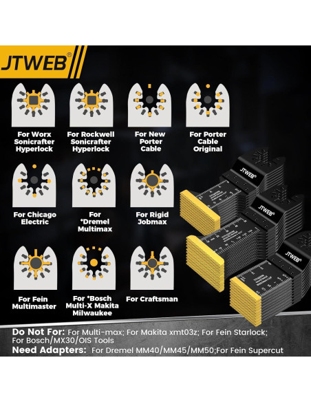 JTWEB 15PCS Cuchillas Oscilantes Titanio para Multitool
