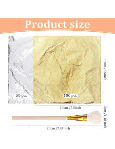 Cunhill Hojas de Folio Dorado 150 Unidades 14x14 cm Manualidades 2