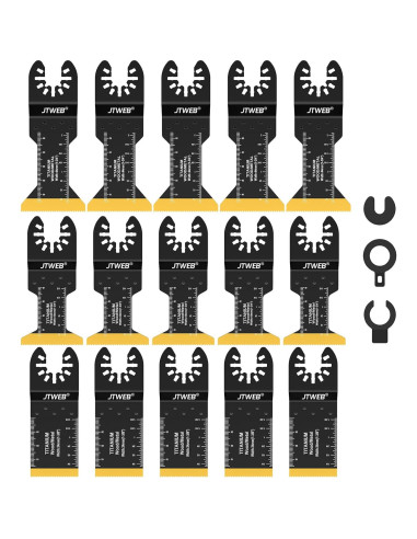 JTWEB 15PCS Cuchillas Oscilantes Titanio para Multitool