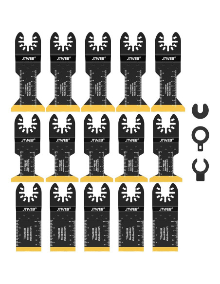 JTWEB 15PCS Cuchillas Oscilantes Titanio para Multitool