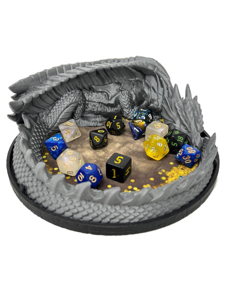 Bandeja de Dados MunnyGrubbers V2 Plata con 7 Dados D20