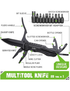 Cuchillo Multiherramienta ONEAGE 9 en 1 para Camping 2