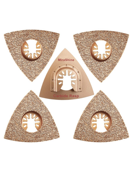 5 Hojas de Raspado Triangulares Carburo MiraShine 7.94 cm