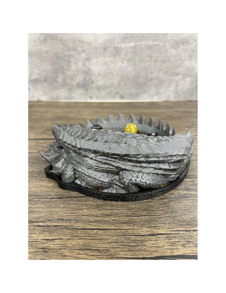 Bandeja de Dados MunnyGrubbers V2 Plata con 7 Dados D20