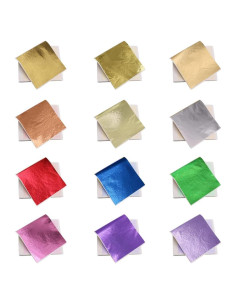 Hojas de Oro Imitación KINNO 12 Colores 600 Piezas 8 x 8.5 cm