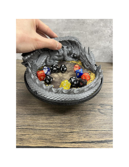 Bandeja de Dados MunnyGrubbers V2 Plata con 7 Dados D20