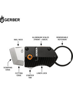 Cuchillo de bolsillo Gerber Gear Key Note, 2.5 cm, negro 2