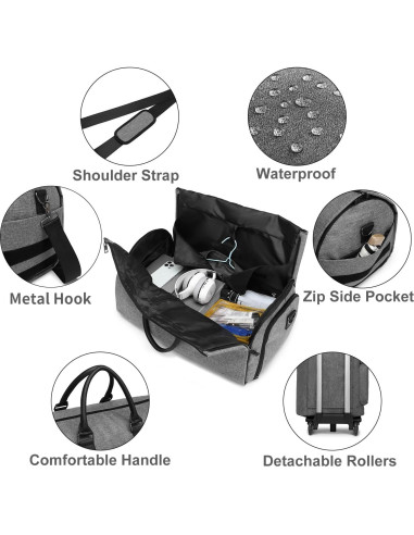 Bolsa de Duffle Rodante Seyfocnia 55.88x27.94x30.48cm Gris